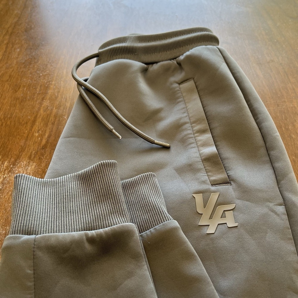 YoungLA Men's S Pump Cover Joggers Sweatpants Gray Athletic Gym Drawstring